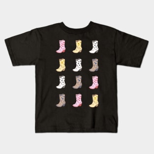 Cowboy Boots Pattern Kids T-Shirt